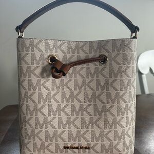 Michael Kors Signature Tan and Brown Shoulder Bag